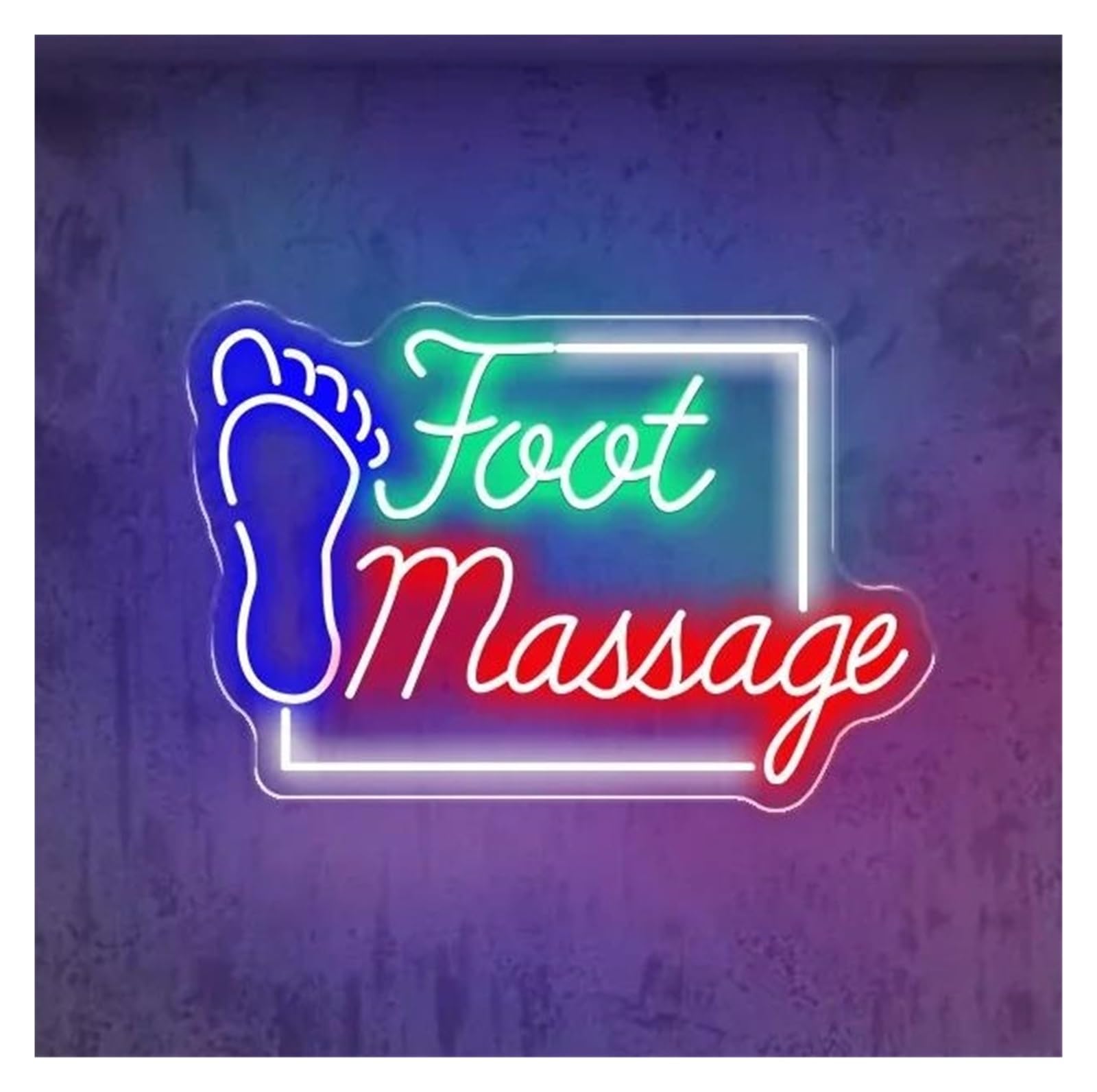 LEMST Sign Lamp Foot Massage Neon Signs Lights Wall Decor Beauty Shop Lighting(51X35cm)