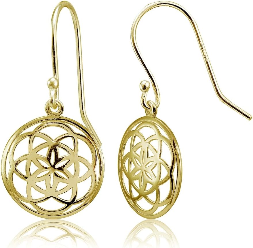 Sterling Silver High Polished Celtic Knot Round Dangle Earrings