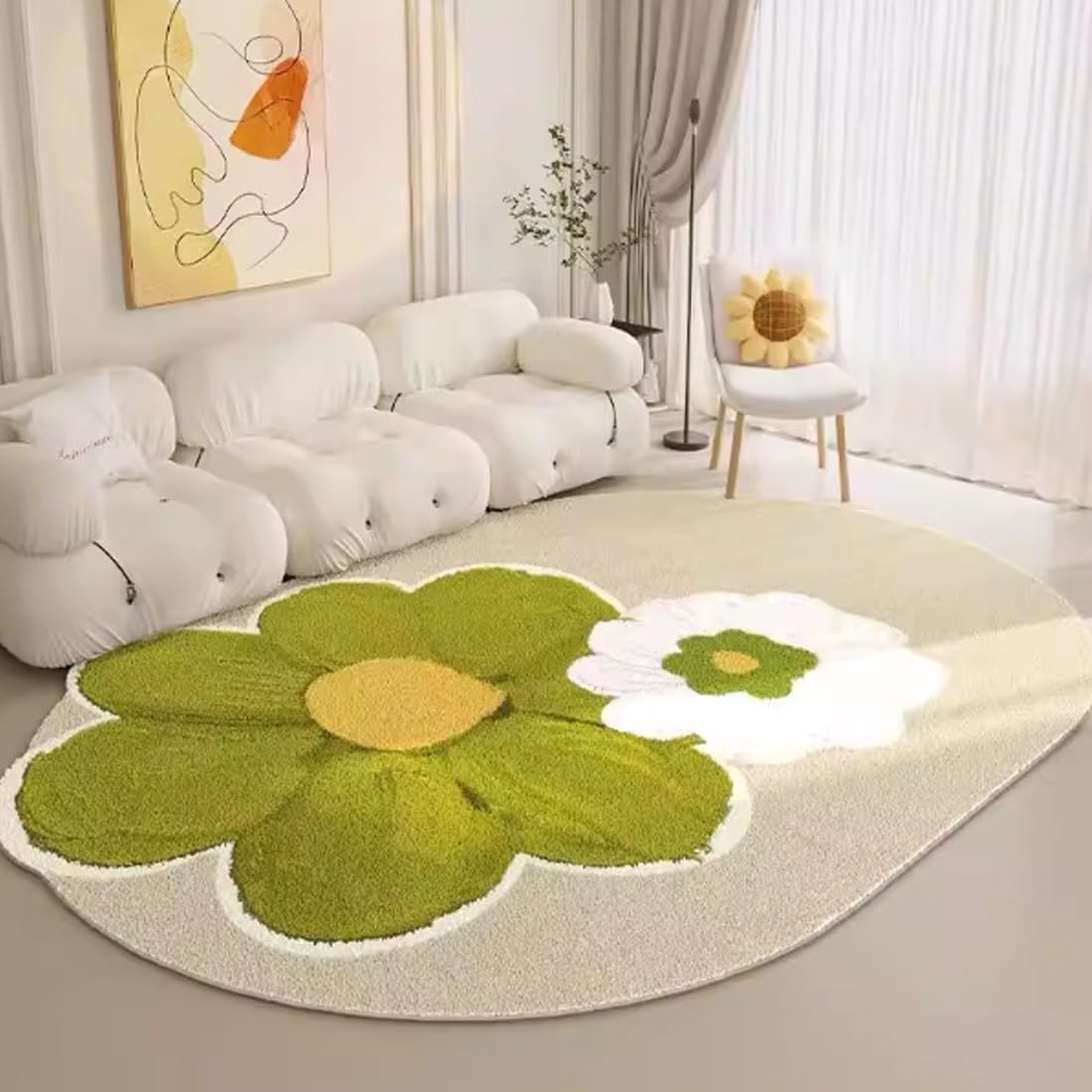 Tapis de salon lavable et antidérapant de style moderne motif B 140x200 cm