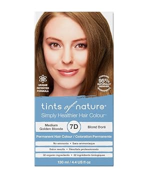 Tints of Nature 7D Medium Golden Blonde Permanent Hair Dye, Nourishes Hair and Covers Greys, Ammonia-Free, 4.4 fl oz