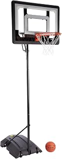 SKLZ Pro Mini Hoop Basketball System - Adjustable 3.5-7 Ft Height, Portable Outdoor/Indoor Hoop w/ Breakaway Rim & 7in Ball