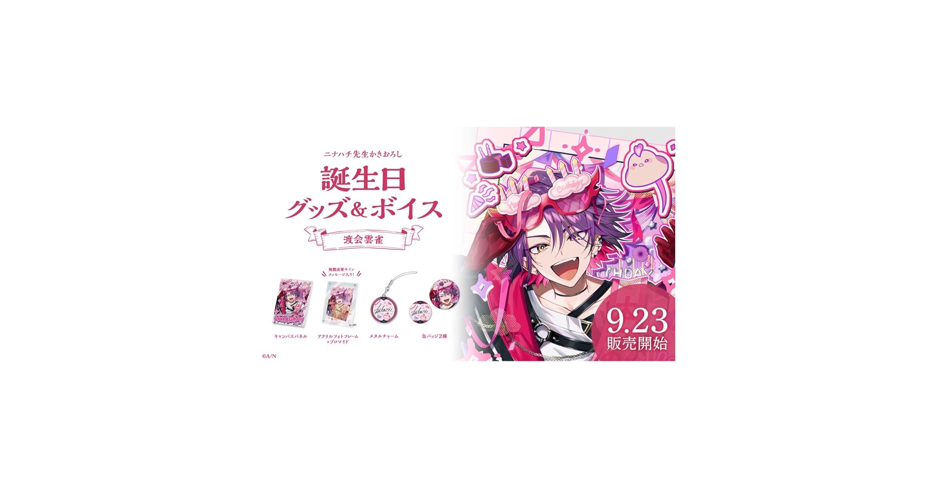 渡会雲雀 バースデー 2023 フルセット 渡会雲雀 誕生日 グッズ 2022 & 2023 フルセット にじさんじ