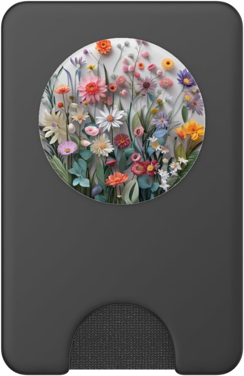 Mixed Flower Bouquet Floral Pattern PopSockets PopWallet for MagSafe