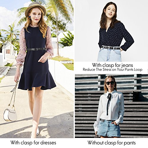 2 Pack No Buckle Belt For Women Men Buckle Free Belt Plus Size For Jeans Pants, Black+Coffee, Pants Size 34-48 Inches #TOP5