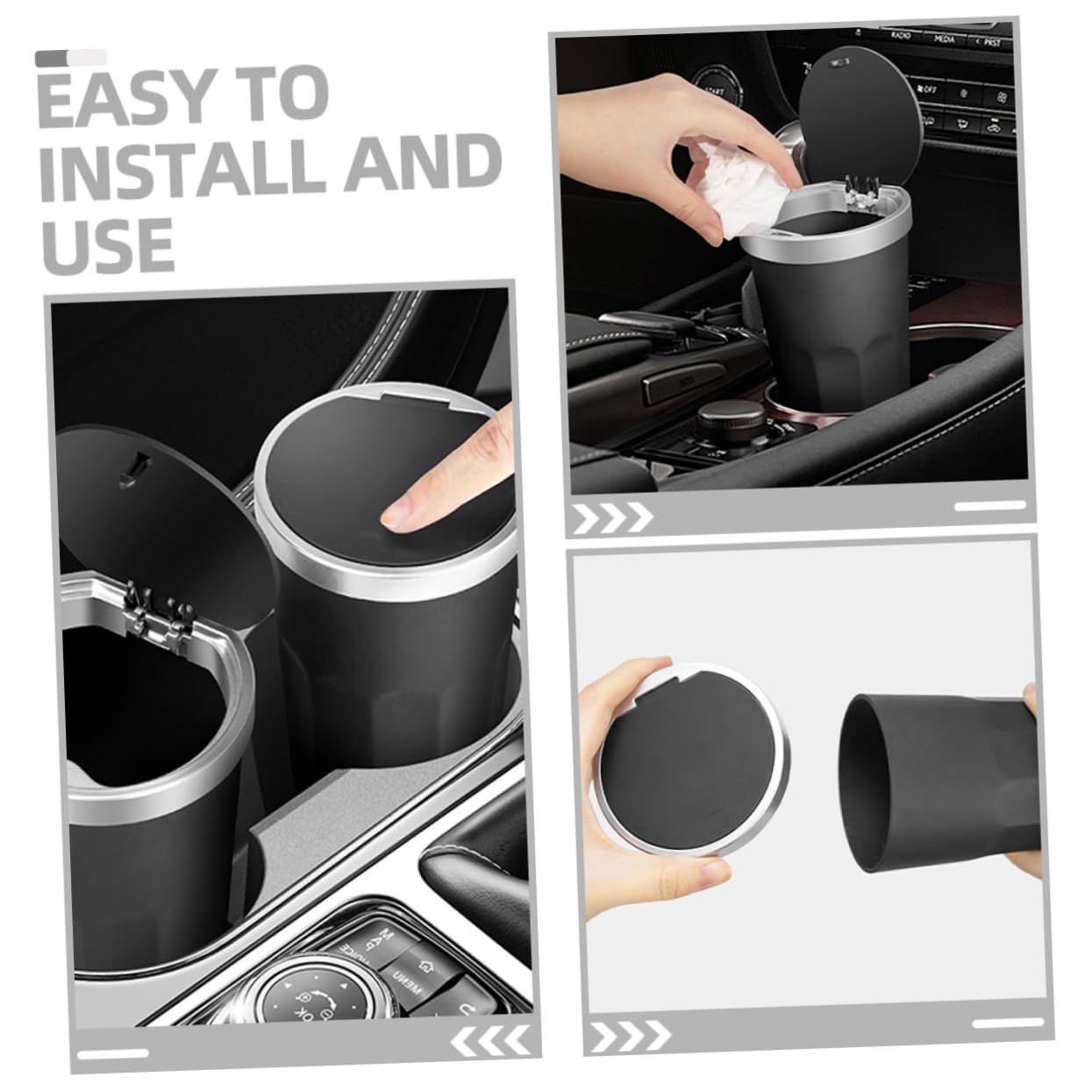 HEALLILY 2pcs Automotive Trash Can Cup Holder Car Garbage Bin for Car Material Trash Can