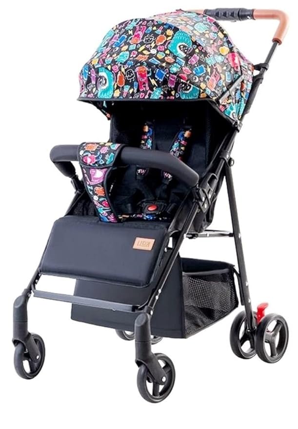 MOPPETS City- lite Stylish One-Hand Fold Light Weight, Compact Pram/Stroller for Newborn Baby/Kids (0-3 Years) (Multi Print)