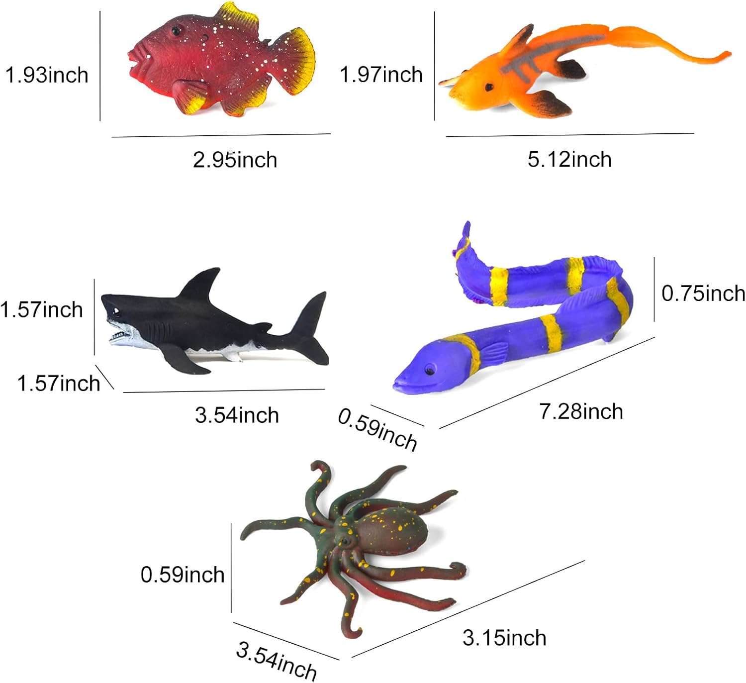 12 Pack Color Changing Sea Animal Toys,Change Color Ocean Animals Figures,Mold Free Bath Toys for Toddlers Kids,Water Table Toys,Rubber Floating Fish Toys for Themed Party Supplies,Goodie Bags Fillers