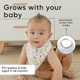 Copper Pearl 4 Pack Soft Cotton Baby Bibs for Drooling and Teething, Absorbent Drool Bibs for Baby Girl and Boy, Adjustable to Fit Newborns to Toddlers, Tons of Styles (Bailey)