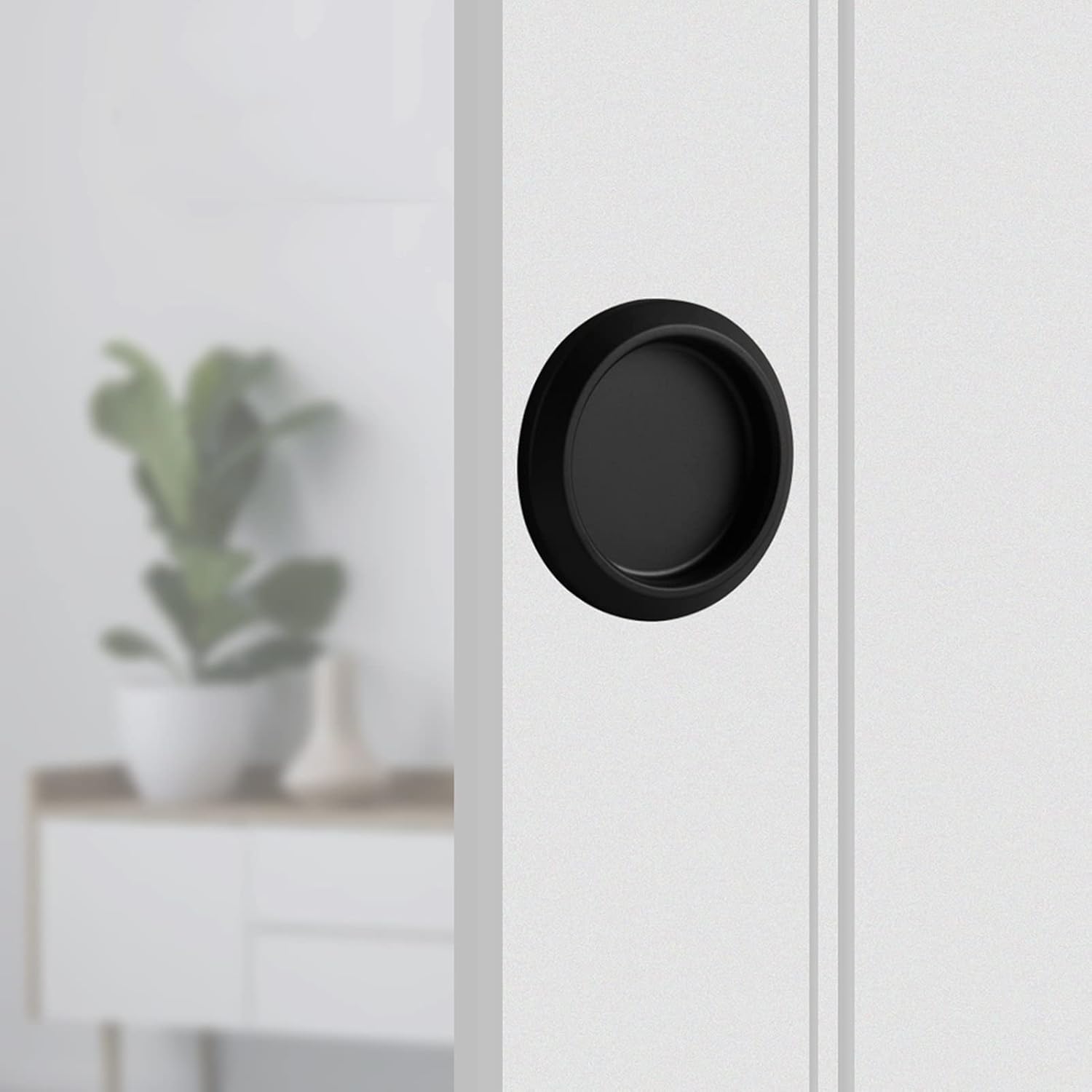 Invisible Pull Handle, Invisible Door Knobs Shower Room Bathroom Door Handle, Barn Door Pull Knobs, Round Single-Hole Small Knobs