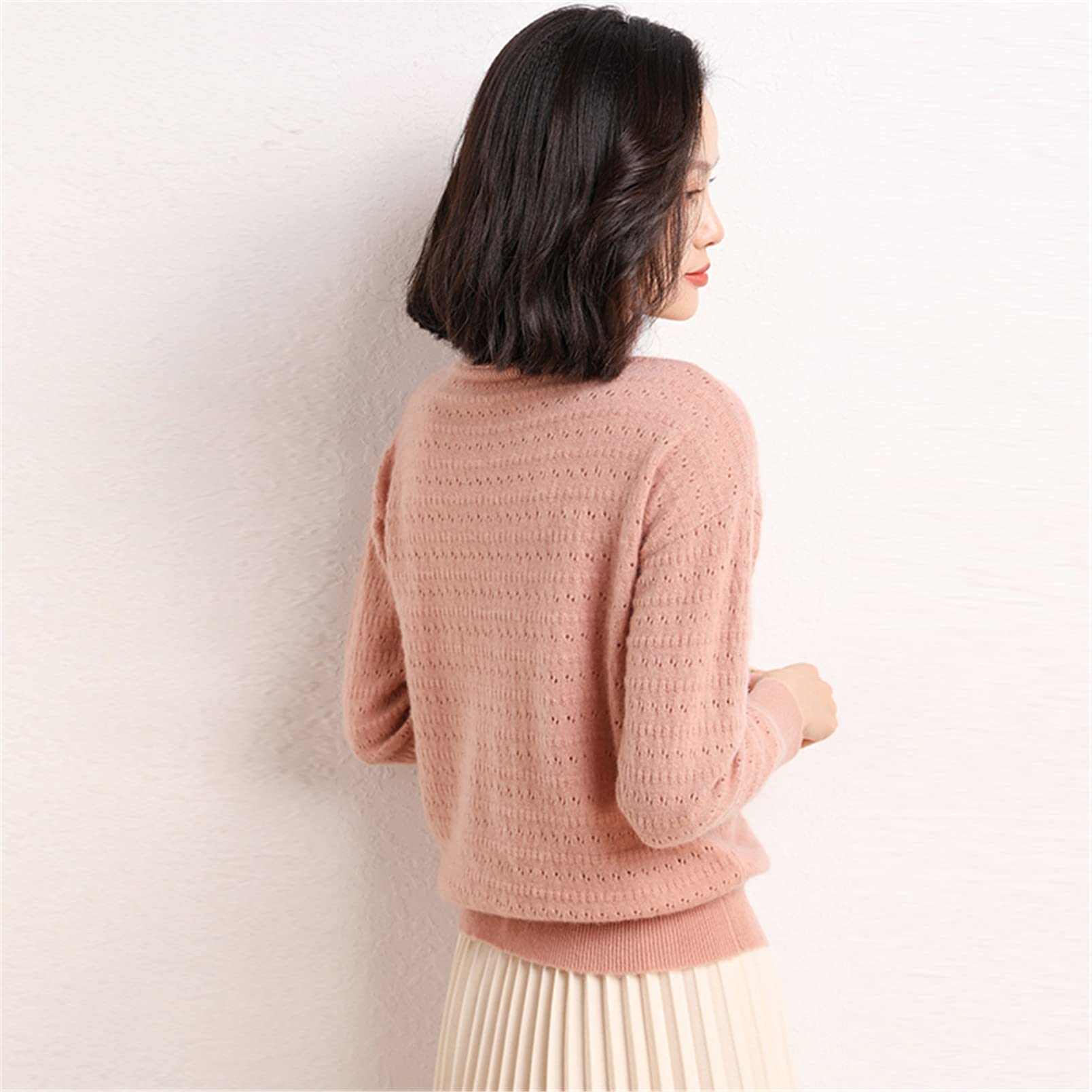 Maglione lavorato a maglia di lana delle donne scava fuori il pullover solido del tricot delle signore