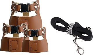 3 Pack Small Animal Harness Leash,Soft Imitation Leather, Anti-Bite Chain | Adjustable Walking Vest,3 Sizes S/M/L. Perfect for Training & Outdoor Adventures