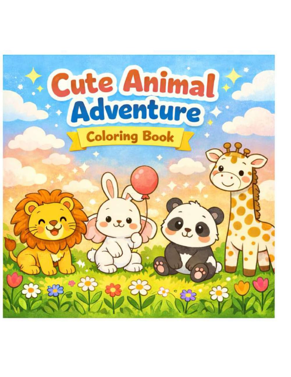 Cute Animal Adventure Children's Coloring Book: Fun & Easy Coloring Pages for Kids Ages 3–8 | Cute Animals, Big Shapes & Simple Designs