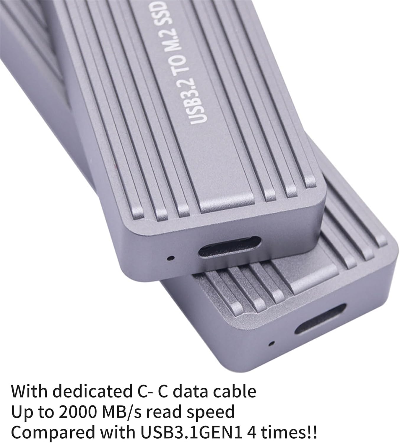 USB C Solid Disk Enclosure For Double Protocols 2242 2280 Aluminum Toolless Installation Supports Up To 4TB 20Gbps