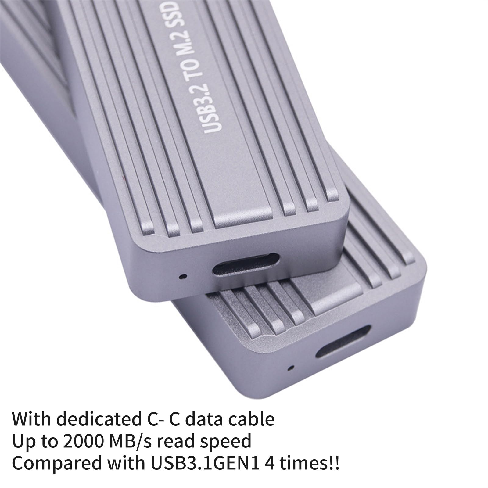 Caja de disco sólido USB C para protocolos dobles 2242 2280, instalación sin herramientas, soporta hasta 4 TB y 20 Gbps