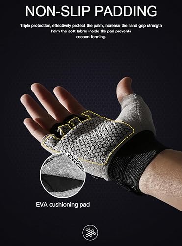 Guantes de entrenamiento para hombres, guantes de entrenamiento para mujer, doble correa ajustable, guante de levantamiento de peso pesado, guante