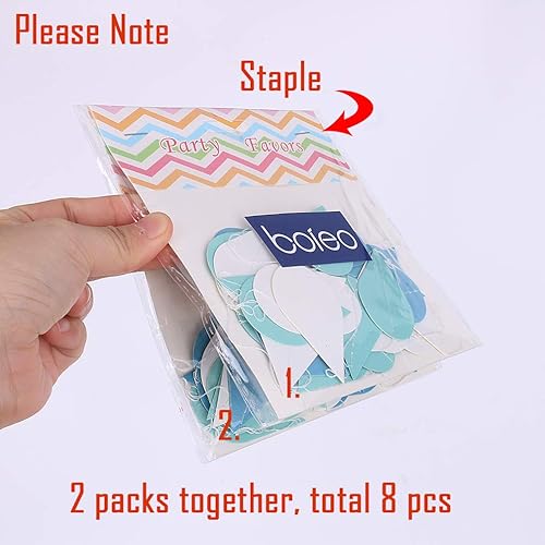 Miniatura 6 de Decoraciones de fiesta de cumpleaños para baby shower, boda, banderines de papel, banderines de gotas de lluvia, banderas guirnaldas (azul)