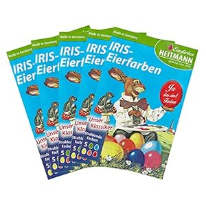 Heitmann Eierfarben 4102AMZ – Iris Eierfarben zum Kochen, 5er Set