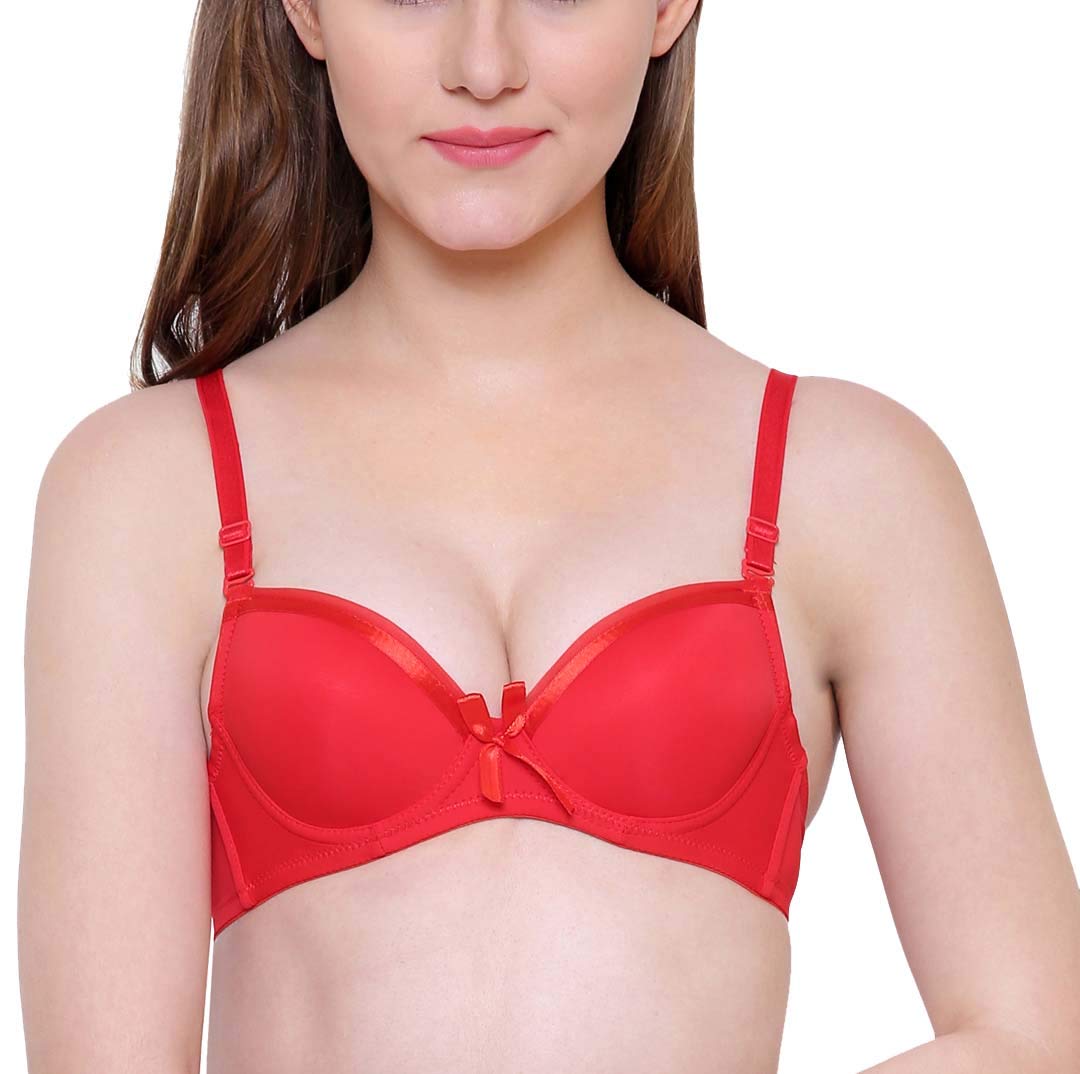 brachy Women's Polycotton Padded Underwire T-Shirt Bra Black…-picture-3