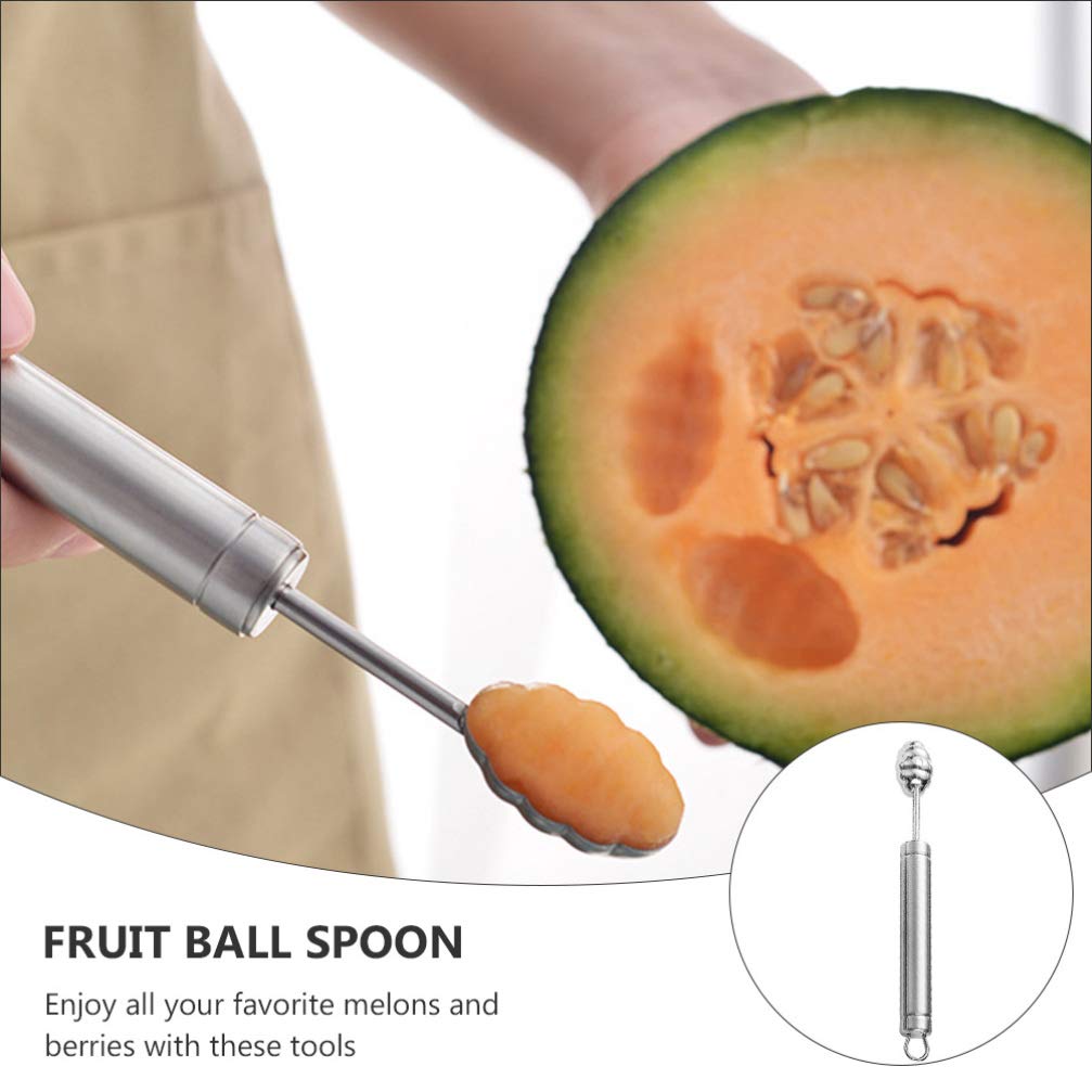 Angoily 4stücke Fruchtkugelausstecher Melonenkugelausstecher Edelstahl Obst Und Gemüseausstecher Mit Kugellöffel Für Melonen Löffel Für Fruchtkreationen