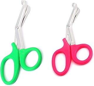 2 PCS (Pink & Green) Paramedic Utility Bandage Trauma EMT EMS Shears Scissors 7.25 INCH Stainless Steel (PC Brand)