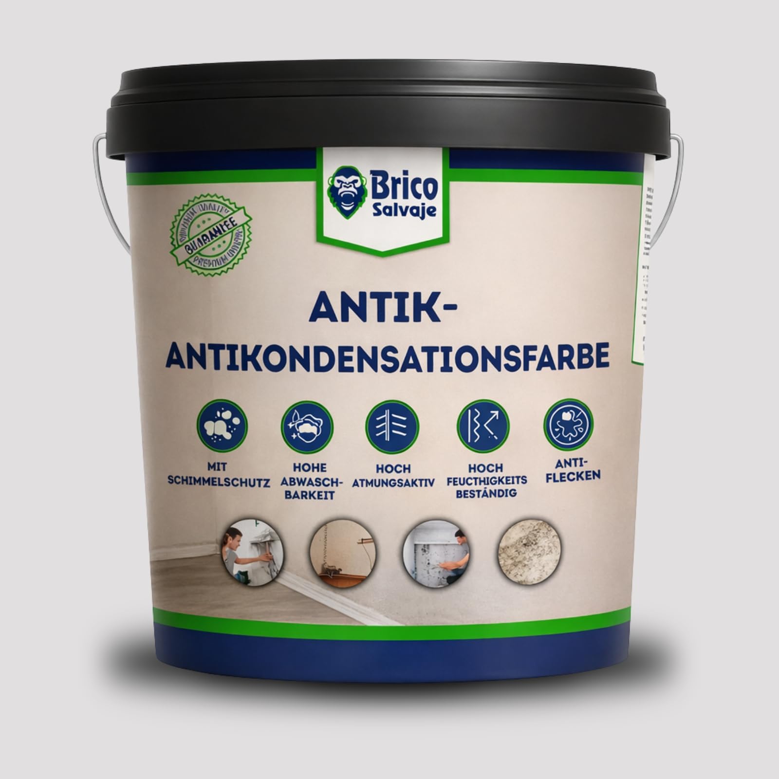 Anti-Kondenswasser Thermo-Isolierfarbe für Innen & Außen | Wand- & Deckenfarbe | Wärmedämmend, feuchtigkeitsreduzierend | Firmament | 4 l