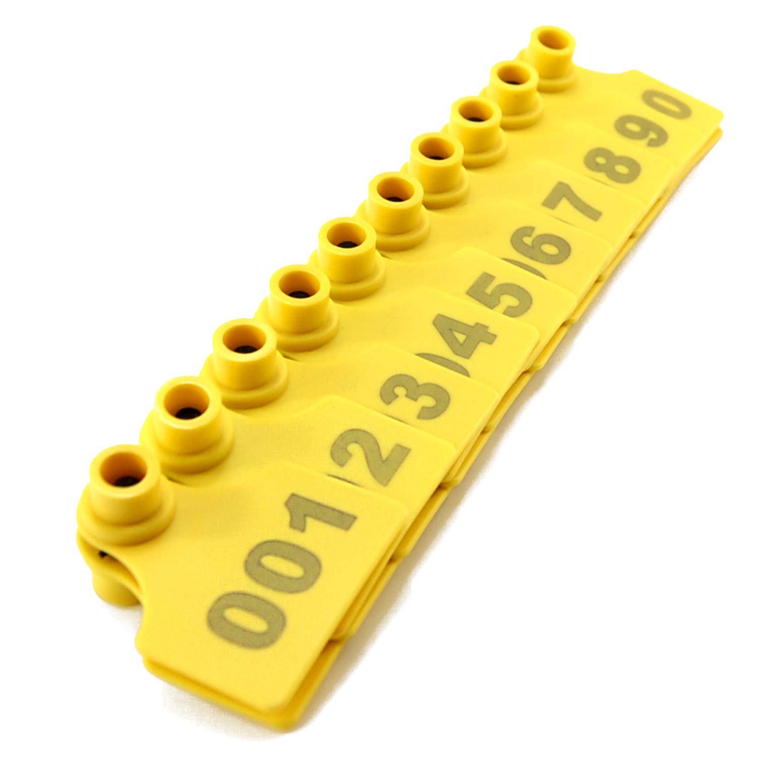 Lot de 100 étiquettes d'identification numérotées en TPU pour chèvres, moutons, porcs, vaches, bétail, veau et 1 applicateur d'étiquettes auriculaires