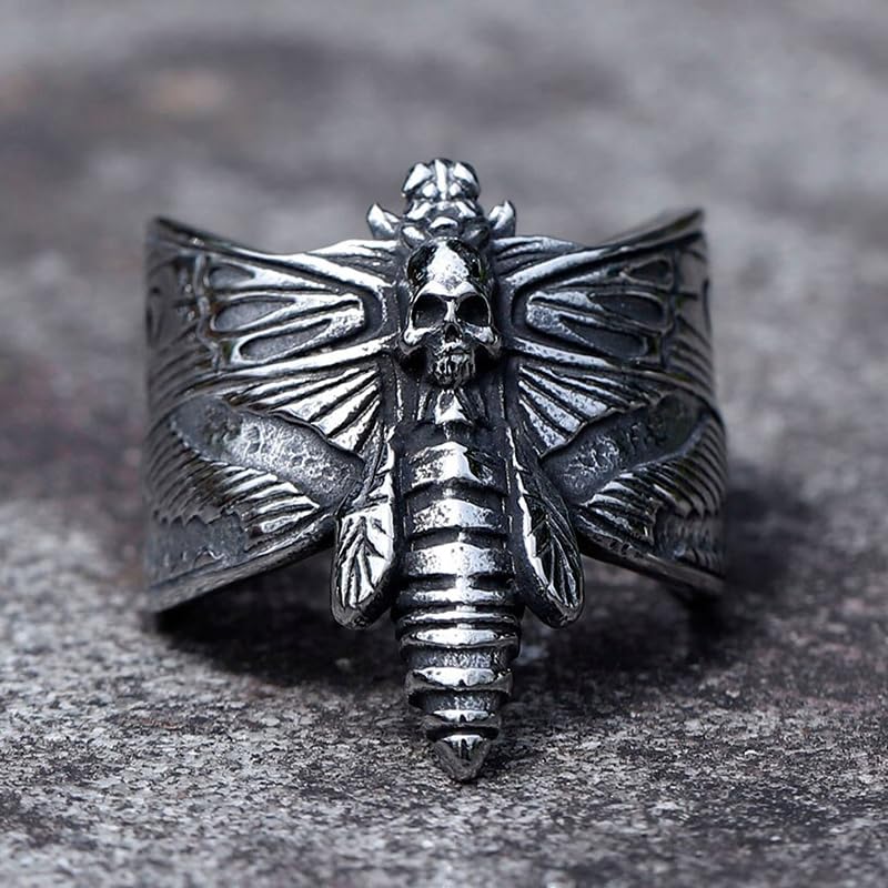 Image of Death Skull Ring for Men Stainless Steel Jewelry Biker Rings Scary Death Ring Skull for Gifts
