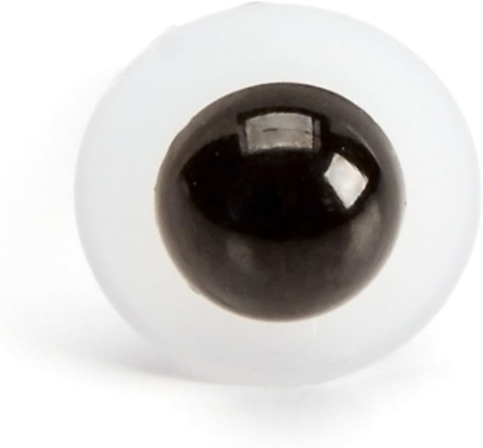 Darice Black Solid Eyes with Washers, 6mm