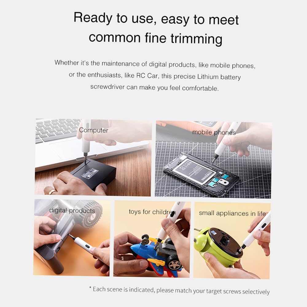 Irfora Electric Power Screwdriver Portable Reable Lithium Precision Screw Driver USB Charging for Lap PC Cellphone Small Devices s
