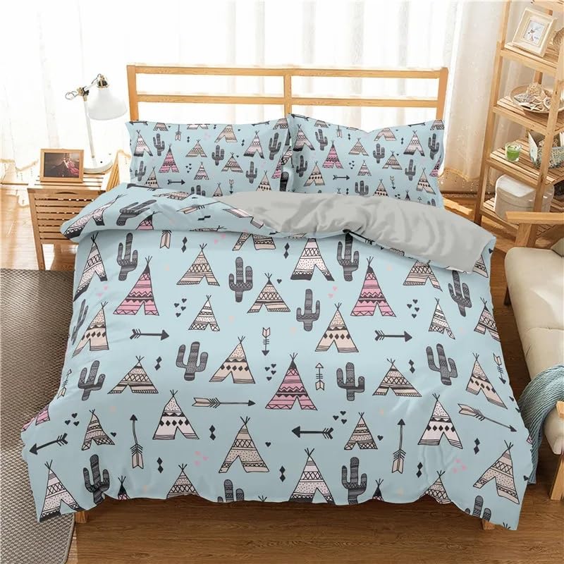 Housse de couette 260x240 bleue anti-plis en microfibre pour éliminer la corvée de repassage