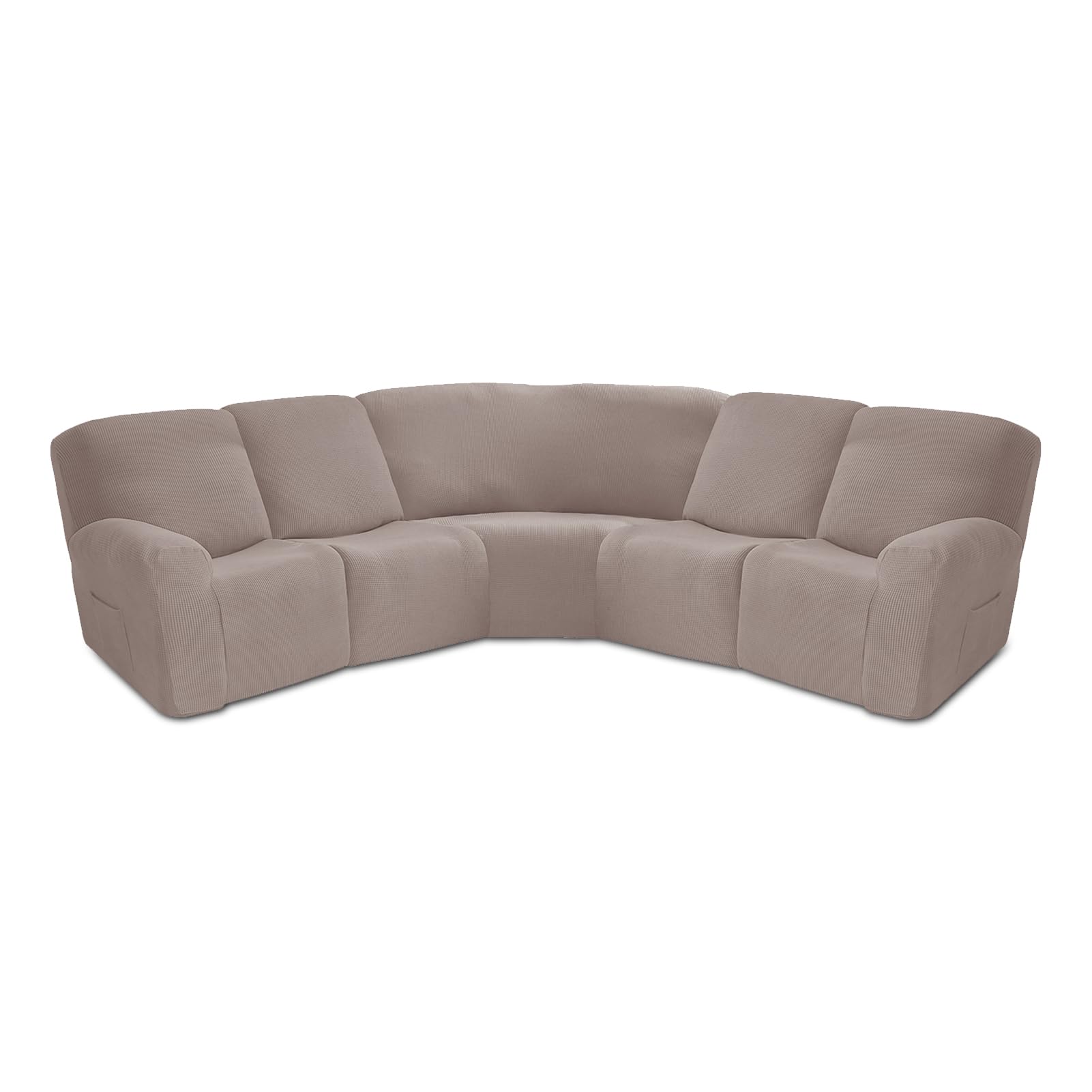 Housse de canapé inclinable en forme de L taupe épaisse et lavable