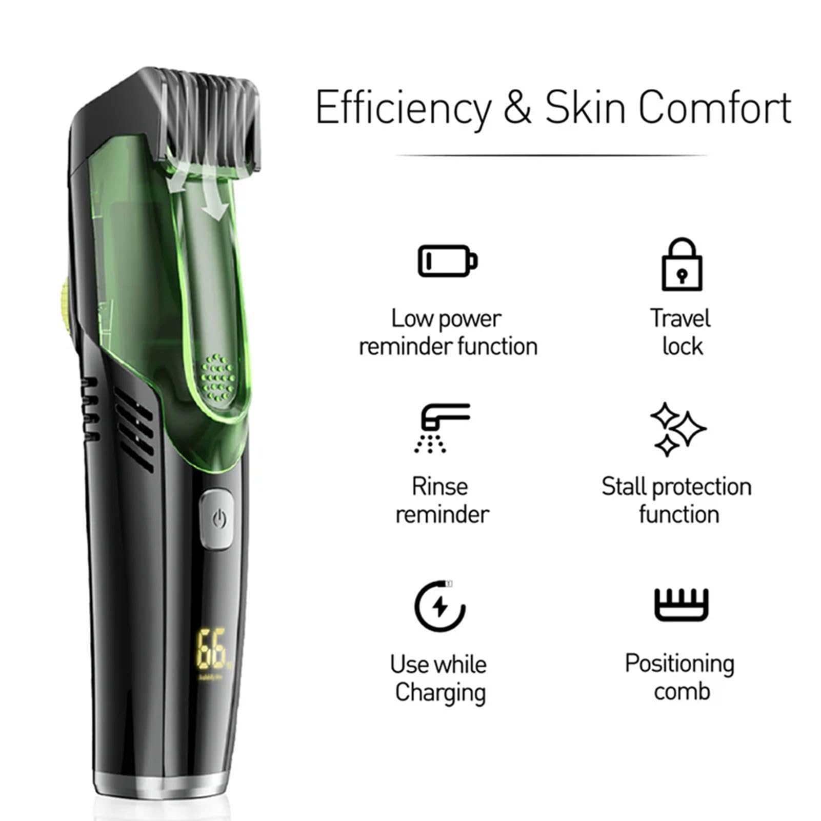 Vacuum Beard Trimmer, wodoodporny klips do brody, akumulatorowy trymer do brody, przenośny trymer do brody, Ipx6 wodoodporny trymer do włosów, trymer do twarzy, wąsy i boczny, trymer do włosów