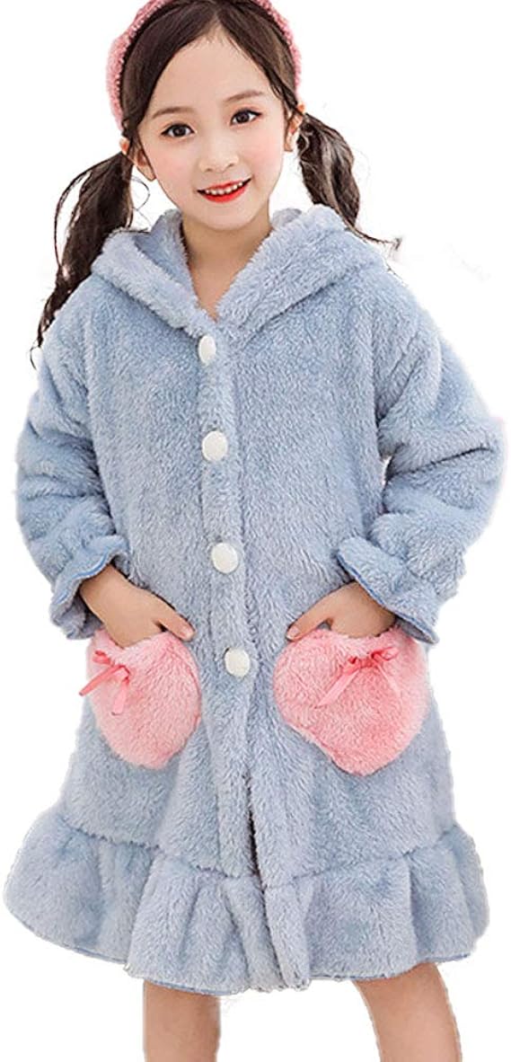 Amazon Rrrover 子供 ネグリジェ 女の子 ワンピース キッズ用 長袖 前開き プリンセス パジャマ 女の子1 130 160子ども服 ルームウェア ナイトウェア 姫 かわいい 部屋着 寝巻き ブルー 160 パジャマ 通販
