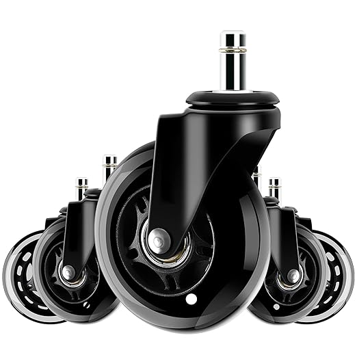 Wielen Van De Bureaustoel Vervanging Rubber Stoel Wielen Voor Alle Vloeren Bureaustoel Wielen Voor Home En Office Chairs 7 16 X 7 8 Universele Pasvorm Zwart