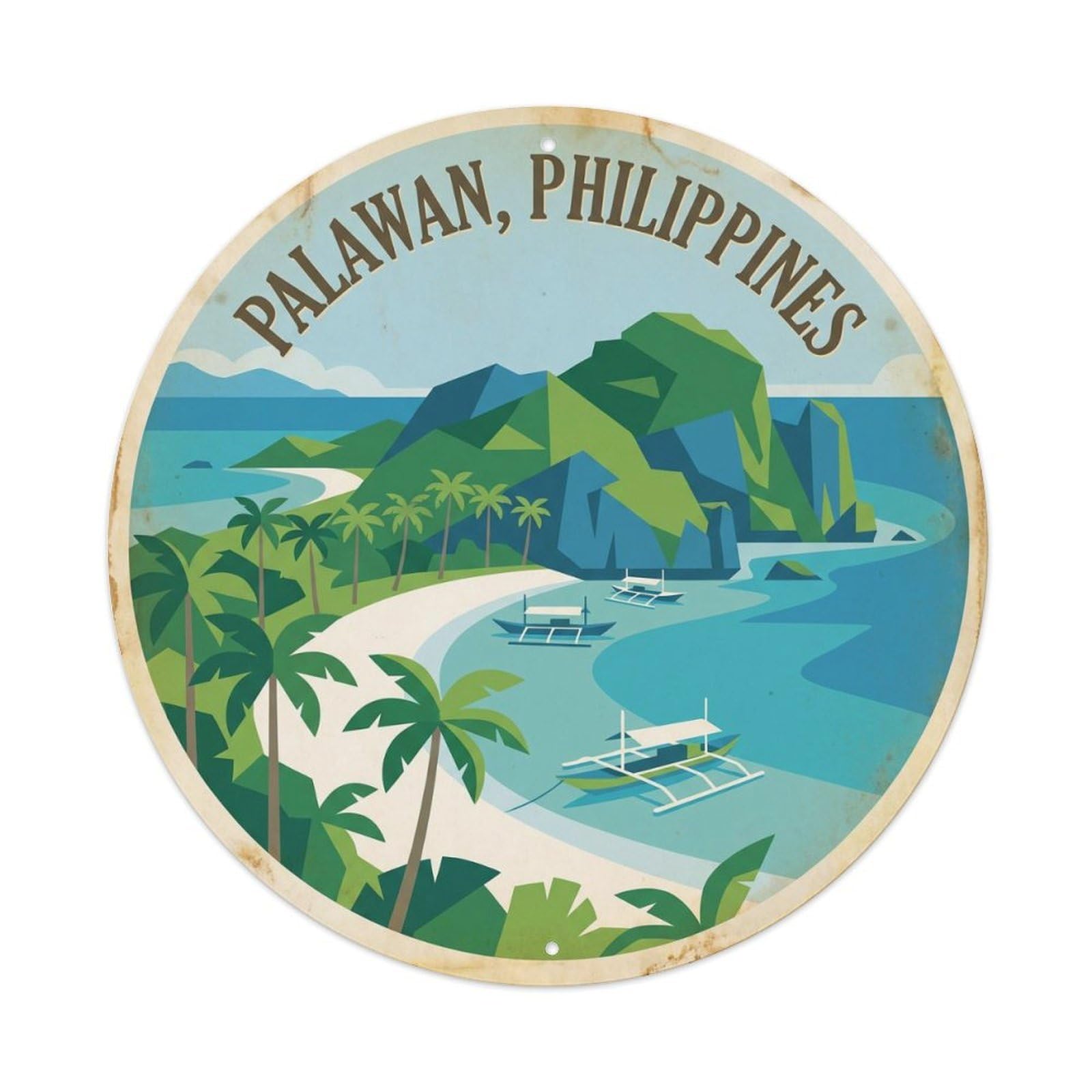 Pandan Island Palawan Limestone Coast Hopping Metal Tin Sign