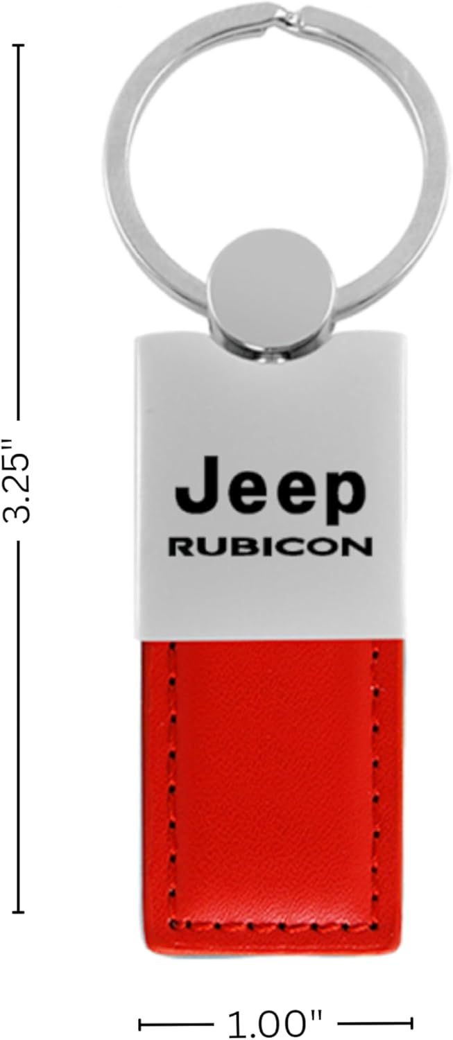 Au-TOMOTIVE GOLD Duo Rectangular Leather Key Chain for Jeep Rubicon