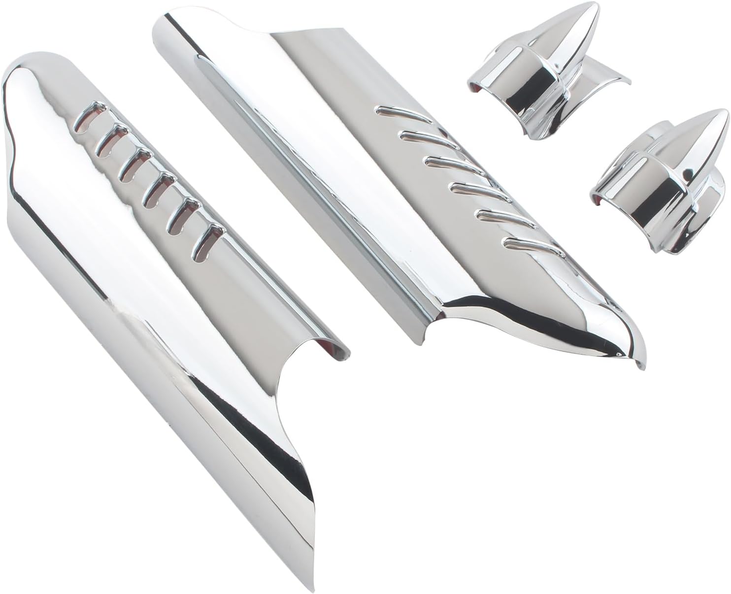 Chrome Fork Lower Leg Covers Deflector Shields Cover Guard Compatible with Harley Touring Dual Disc Touring Model Baggers 2000-2013 Electra Road Street Glide