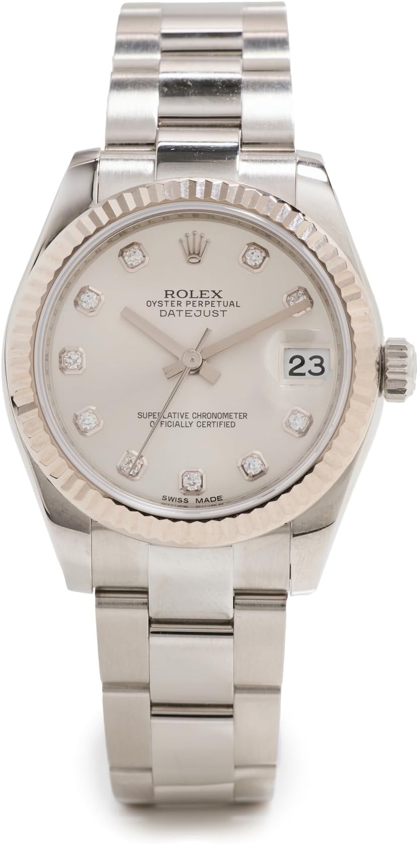 Pre-Owned RolexWomen's 18k 31mm Rolex Date Just Silver Watch, Silver, One Size