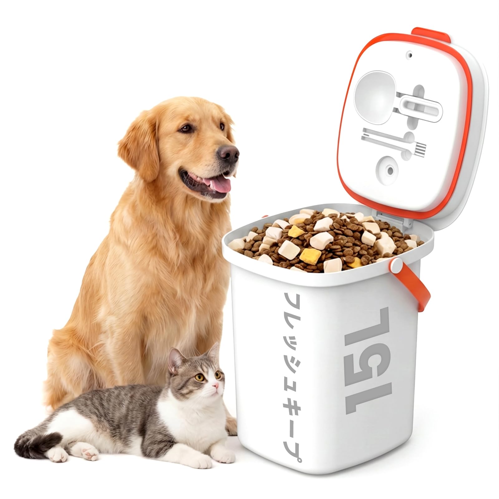 Amazon.co.jp: olayks. 真空保存容器 15L ペットフードストッカー 自動