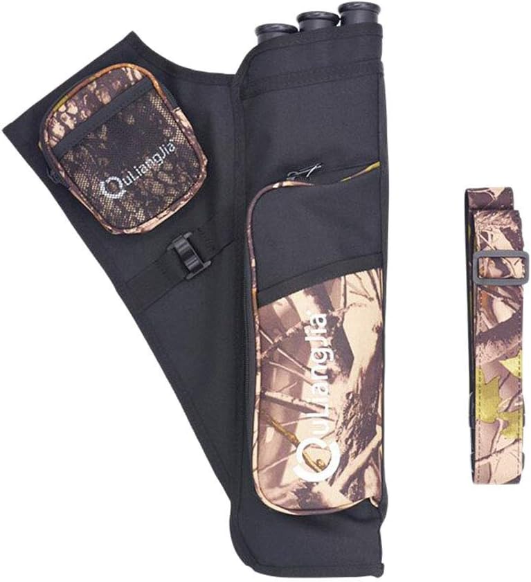 Three-Tubes Adjustable Archery Arrow Hip Belt Quiver Holder Bag Pouch 2 Colors Camo