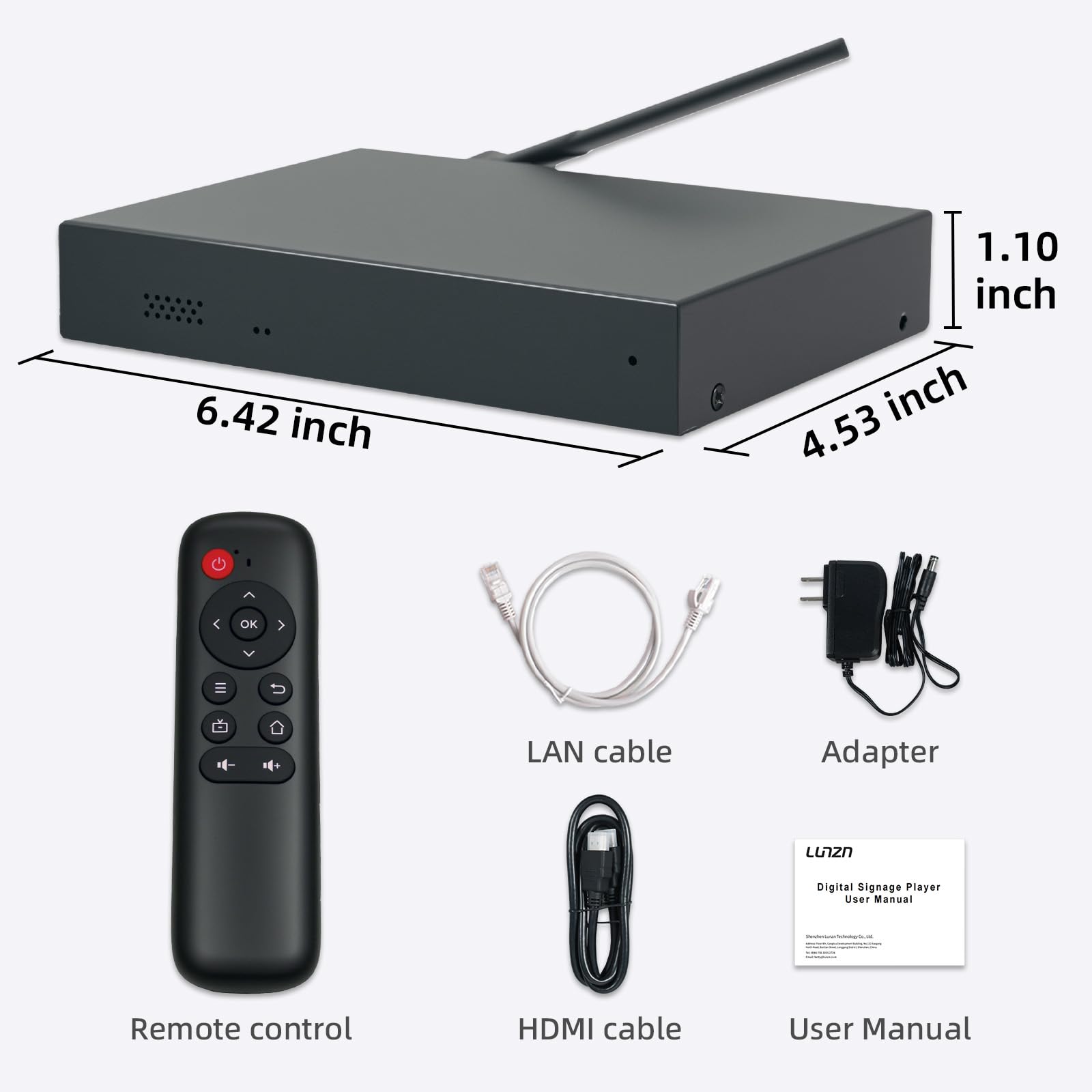 Digital Signage Player Metal Box 4+32G Android 12CMS Remote Publish Advertising Media Player (YM08)