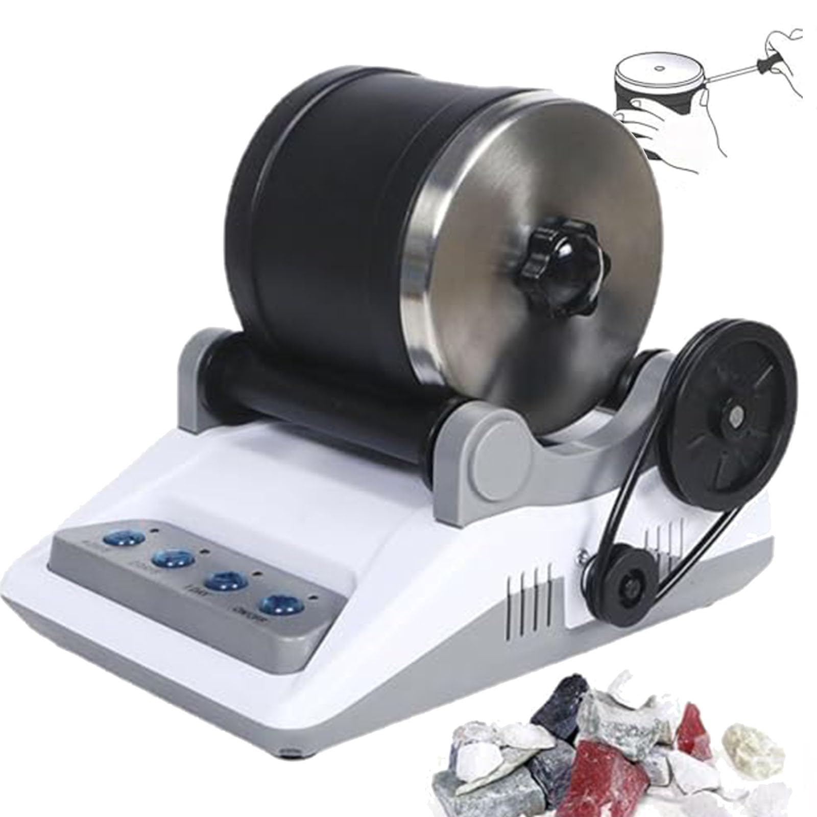 Kit Lucidatrice per Pietre Professionale, Lucidatrice per Pietre, con Timer di Lucidatura A Pulsante da 7 Giorni, per Bambini di Tutte Le età - Kit Lucidatrice per Pietre Completo di,A