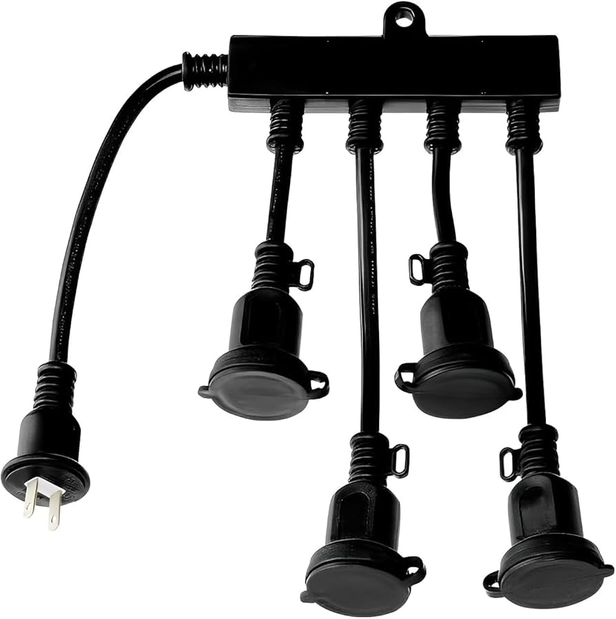 Amazon.co.jp: 延長コード 短い 屋外用 4個口 15A 1500w 防雨型プラグ