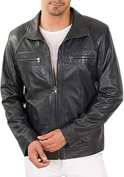 Jacket Craft Men's Cafe Racer Vintage Black Leather Biker