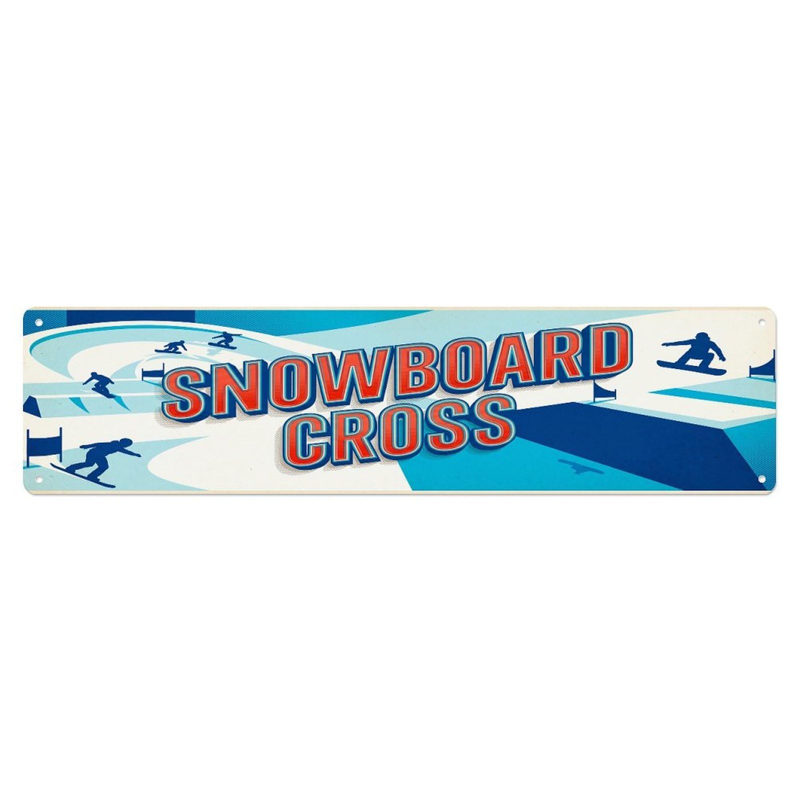 Olhnbad 4X16inch(10X40cm) Vintage Snowboard Cross Outdoor Activity Sports Metal Tin Sign