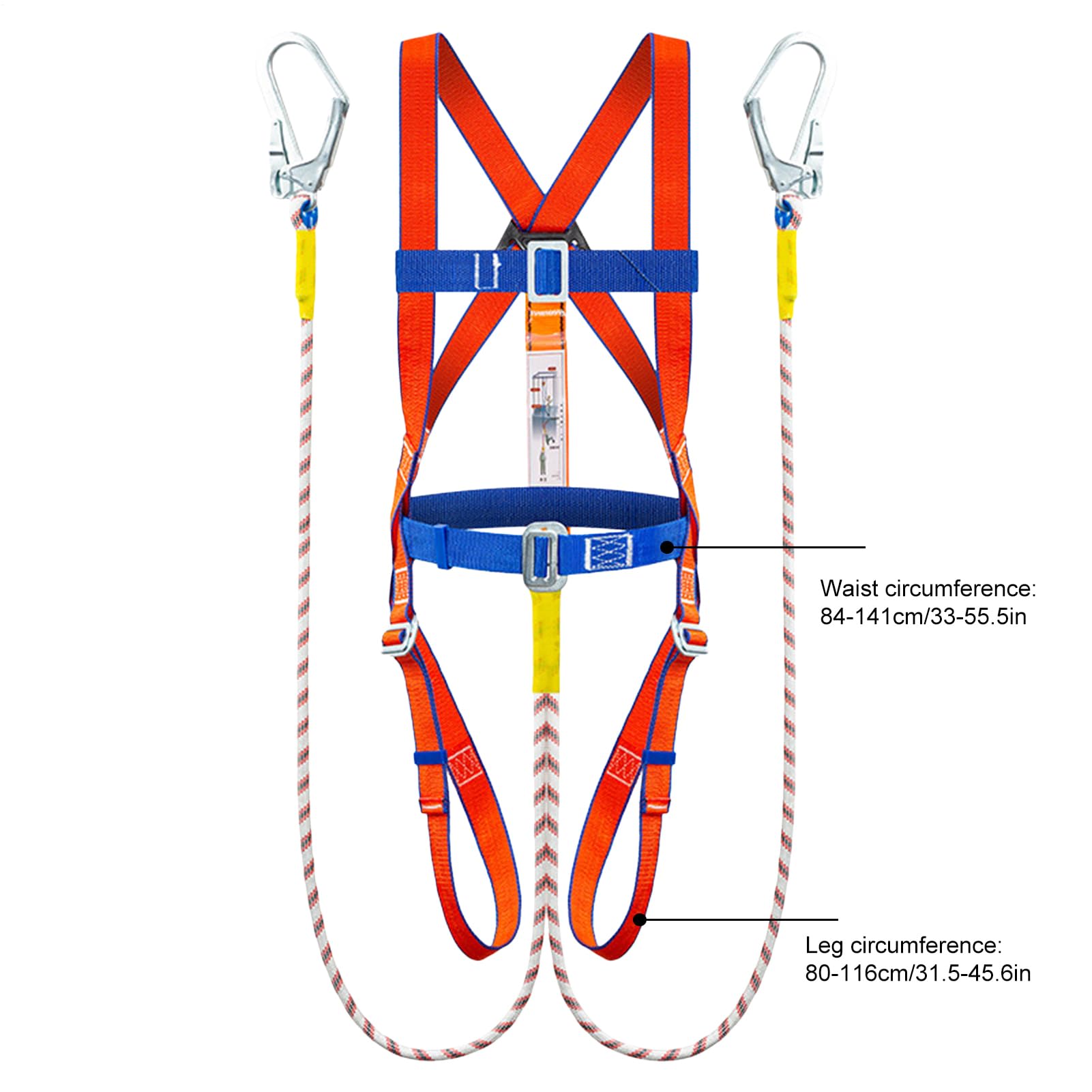 Kit De Protección Anti-Caída Genérico Con Arnés De Seguridad - Arnés Integral Anti-Caída | Equipo De Árbol Ergonómico Con Cordón Absorbente Para Poda