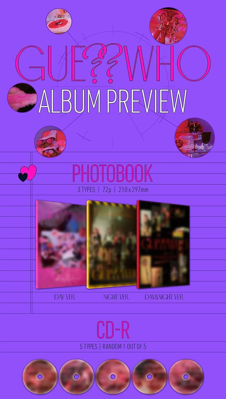 ITZY - GUESS WHO Album+Pre-Order Benefit+Folded Poster+Extra Photocards Set (DAY&NIGHT ver.)