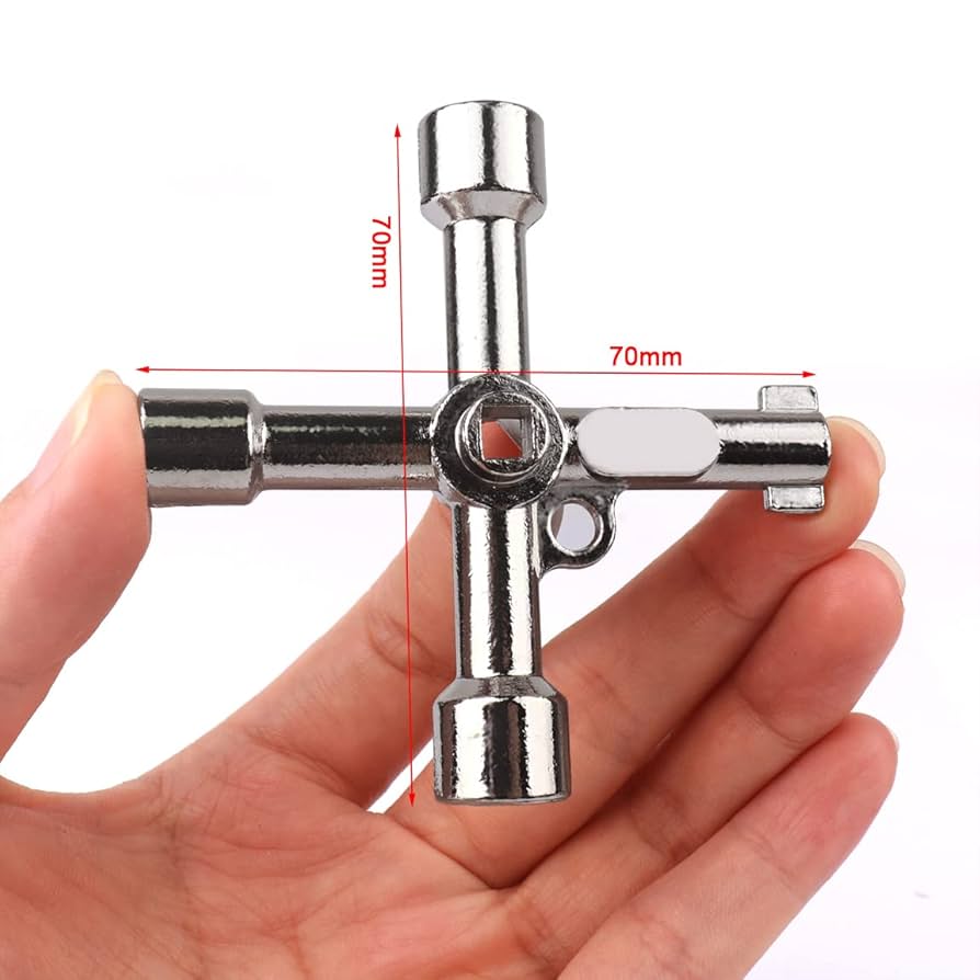 co-key様 4 Way Cross Key 45# Steel Manual Water Faucet Tool for