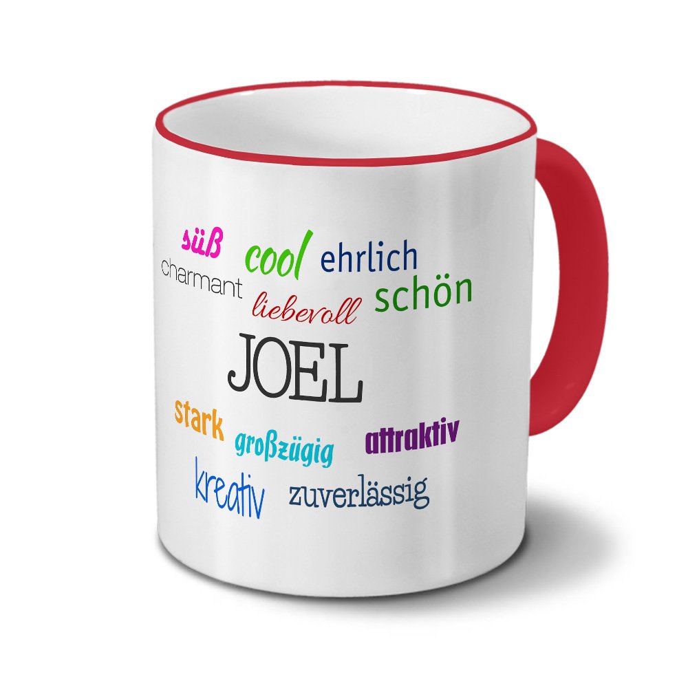 Personalisiert Tasse Mit Namen Joel – Orangefarbener Kaffeebecher Mit Spruch, 325 Ml, Spülmaschinenfest