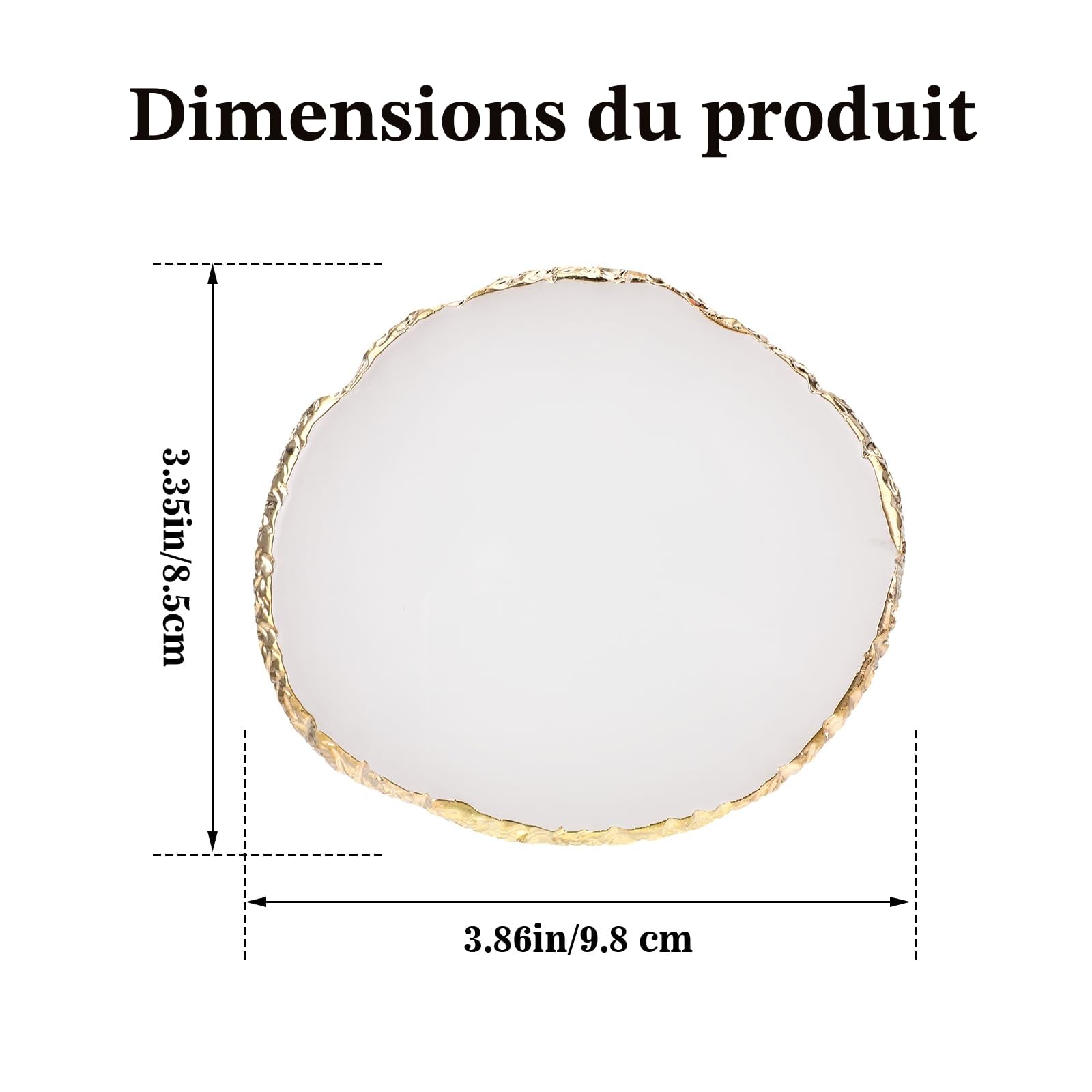 Ouligay Palette de manucure peinte en résine pour nail art des ongles - Palette de maquillage pour ongles - Compartiment d'affichage - Outils de mélange cosmétiques (blanc)
